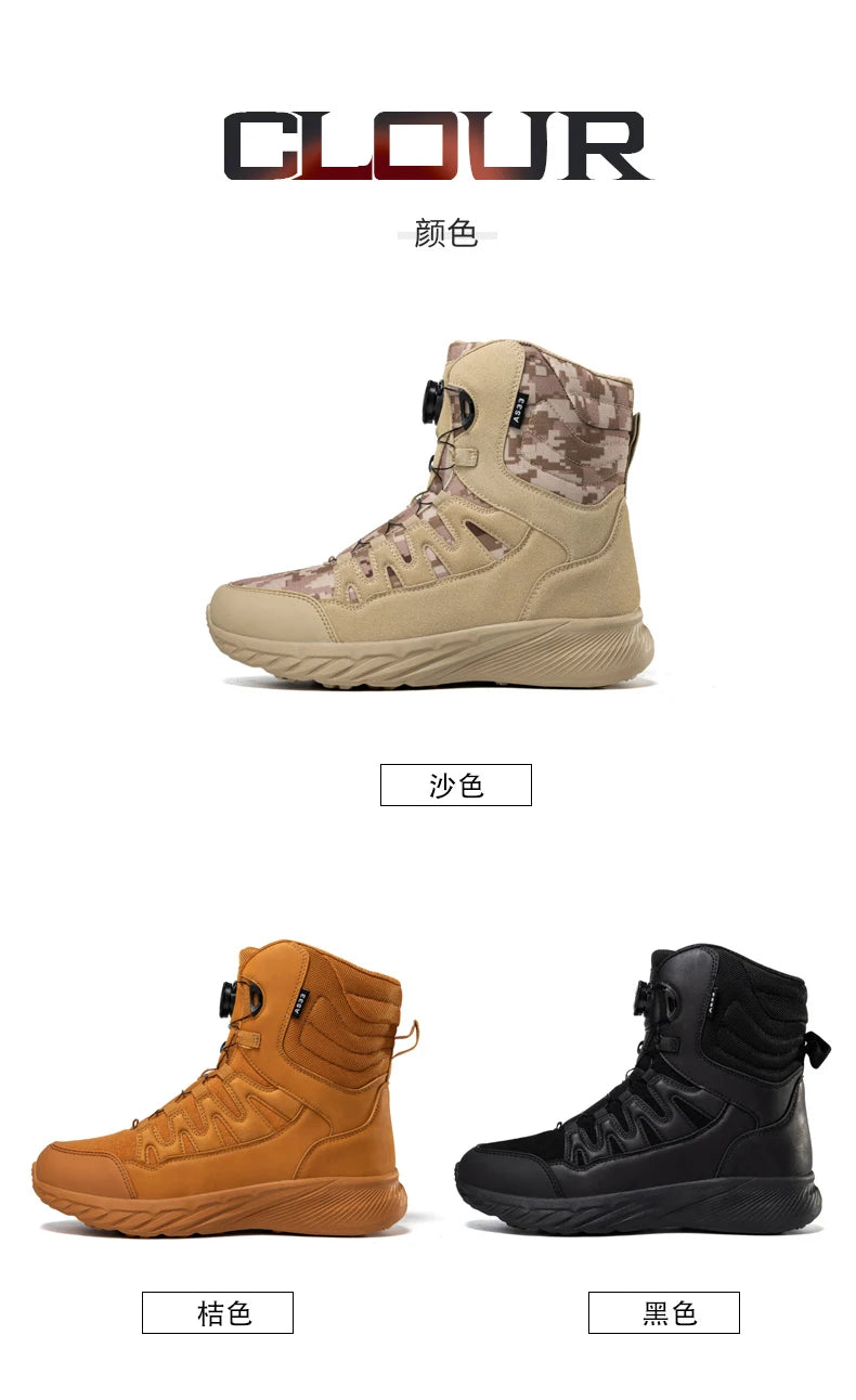 Botas tácticas para hombre, marca Army Boot, estilo militar, hasta el tobillo, para senderismo, seguridad, trabajo en el desierto, escalada, impermeables, de alta calidad.