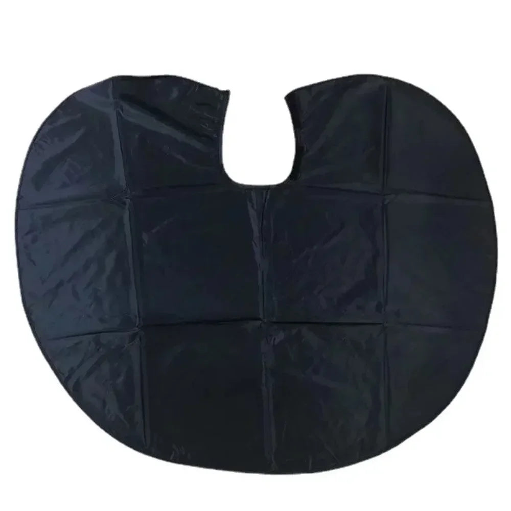 Capa de tela para teñir el cabello, corta, cuadrada, negra, impermeable, para peluquería, peluquería, corte de pelo, capa de tela para peluquería.