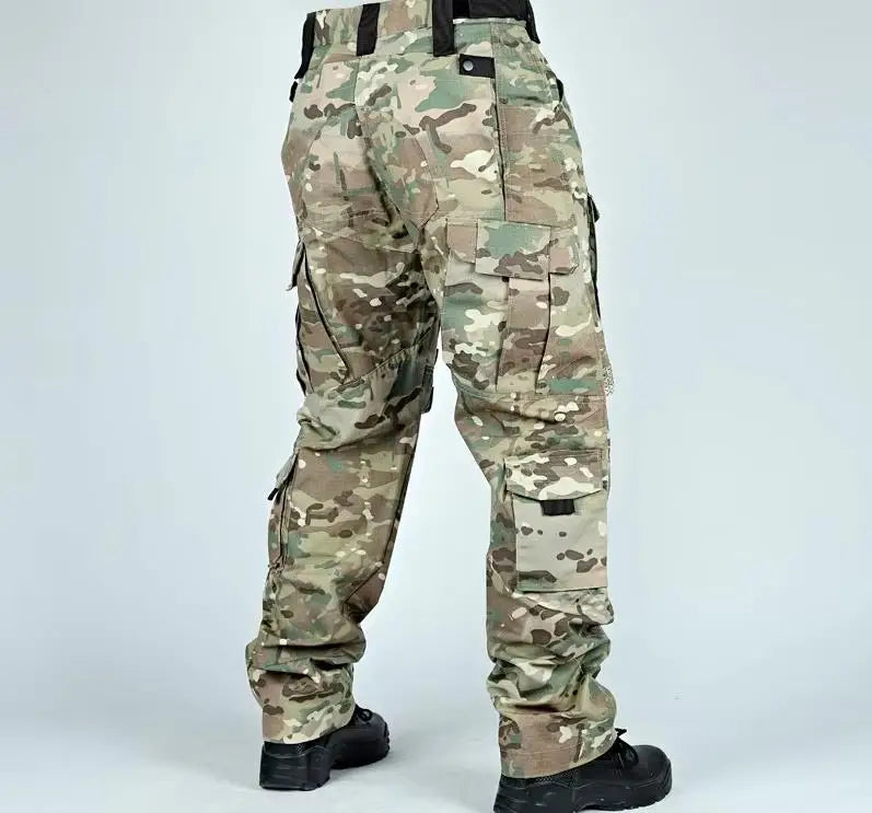 Tactical Cargo Pants Mens Multi-Pockets Wear-resistant Military Trousers Outdoor Training Hiking Fishing Casual Loose Pants Male