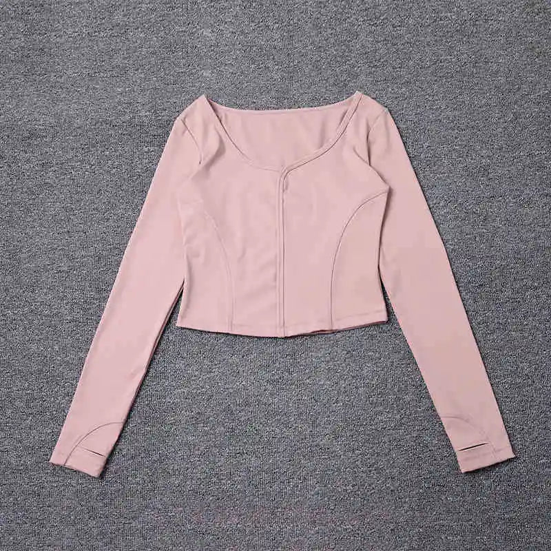 Ropa de yoga fitness para mujer, ropa deportiva de manga corta con escote cuadrado, otoño 2025, de secado rápido, transpirable y adelgazante.