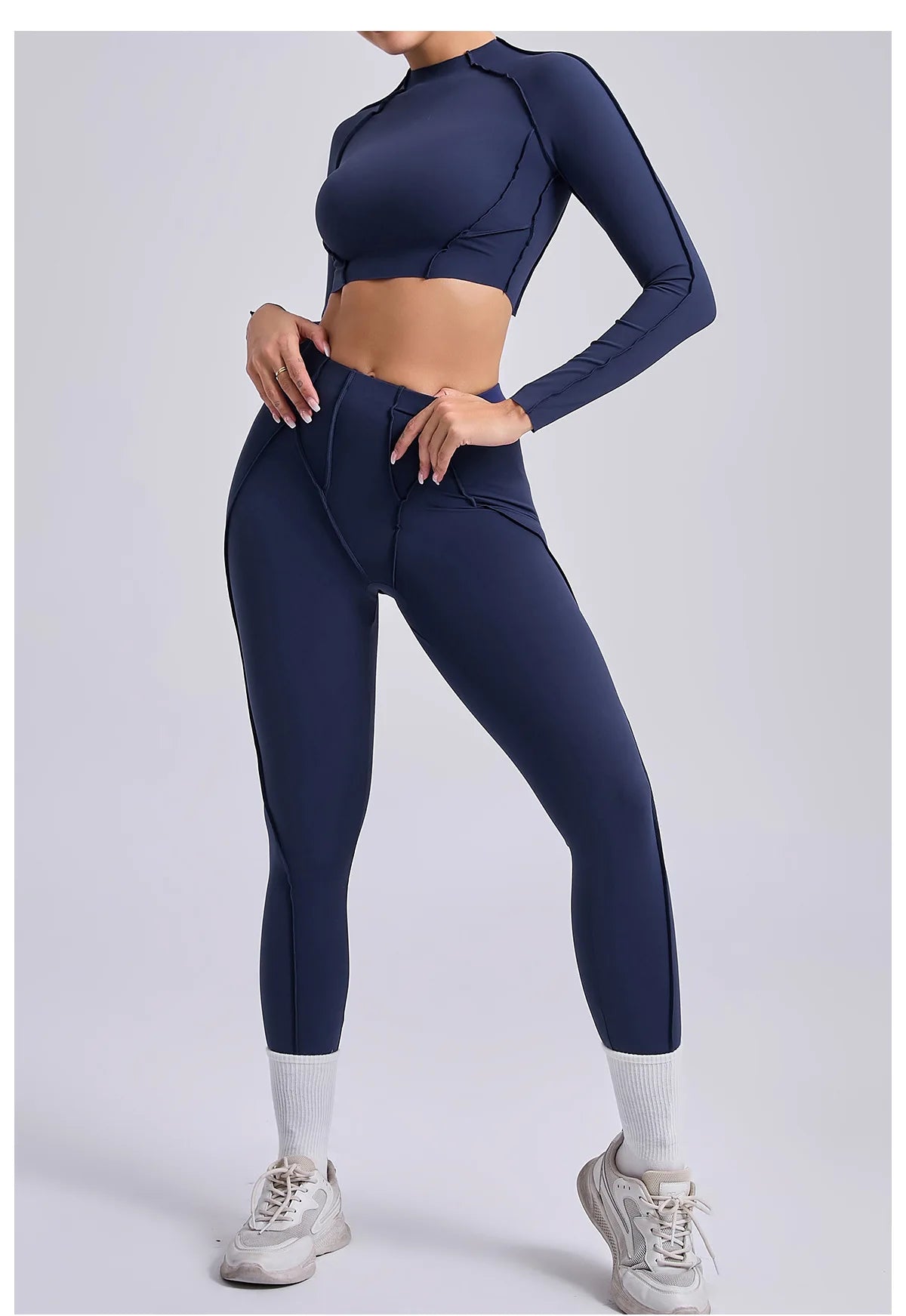 Yoga Set Workout Tracksuits 2 Pieces Gym Clothes Sportswear Yoga Suits For Women Fitness Set Sports Long Sleeved Gym Leggings