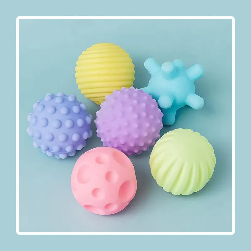 6 pelotas sensoriales para bebés, juguetes con textura para tocar la mano, pelota de masaje suave, sonajero para bebés, juguetes sensoriales.