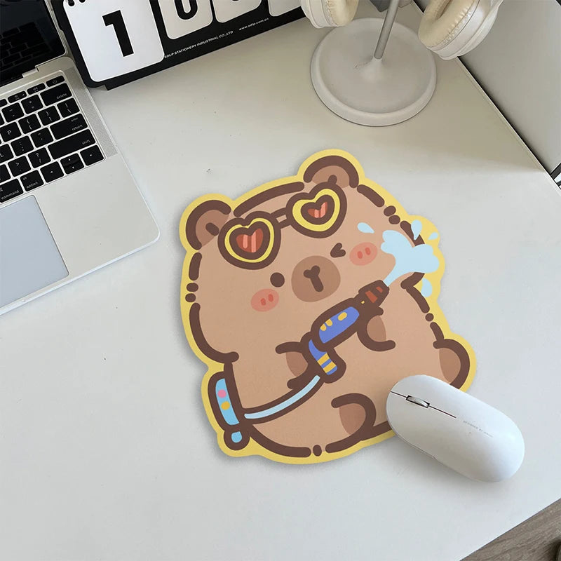 Alfombrilla de ratón antideslizante con diseño de carpincho - Alfombrilla de escritorio antideslizante para teclado y ratón de juegos - Accesorios para ordenadores portátiles
