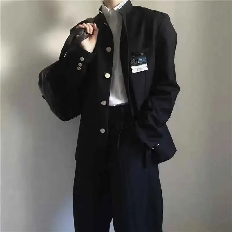 Traje de estilo japonés de cuello alto estilo preppy para hombre y mujer, nuevo estilo occidental, chaqueta, uniforme escolar, primavera y otoño.