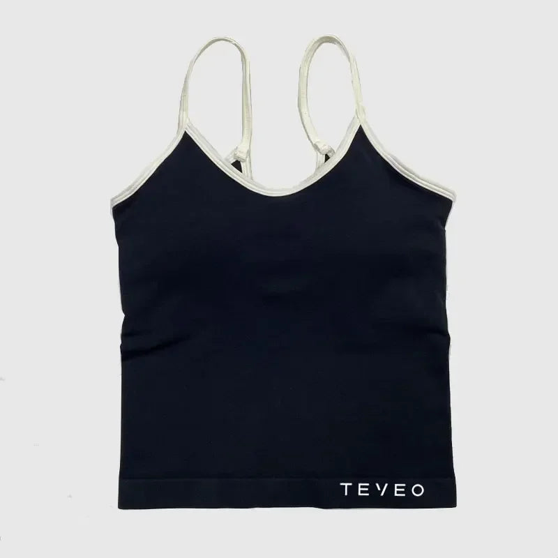 TEVEO - Pantalones cortos deportivos de yoga para mujer, pantalones deportivos elásticos para fitness y ciclismo, conjunto de sujetador de yoga corto Ignite Sculpt Scrunch, leggings
