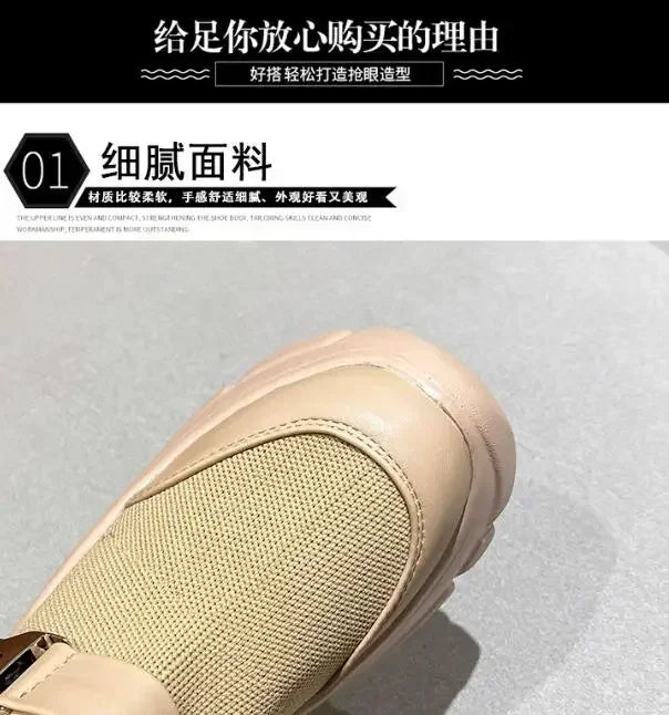 Botines de plataforma alta de 8 cm para mujer, botas cortas con suela gruesa y suela gruesa, antideslizantes, para motocicleta, para otoño