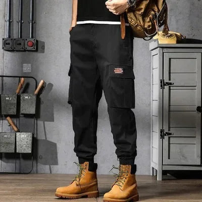 Pantalones cargo vintage estilo americano, holgados, de pierna recta, informales, para hombre, ligeros, de verano, con pierna ancha, estilo harén.