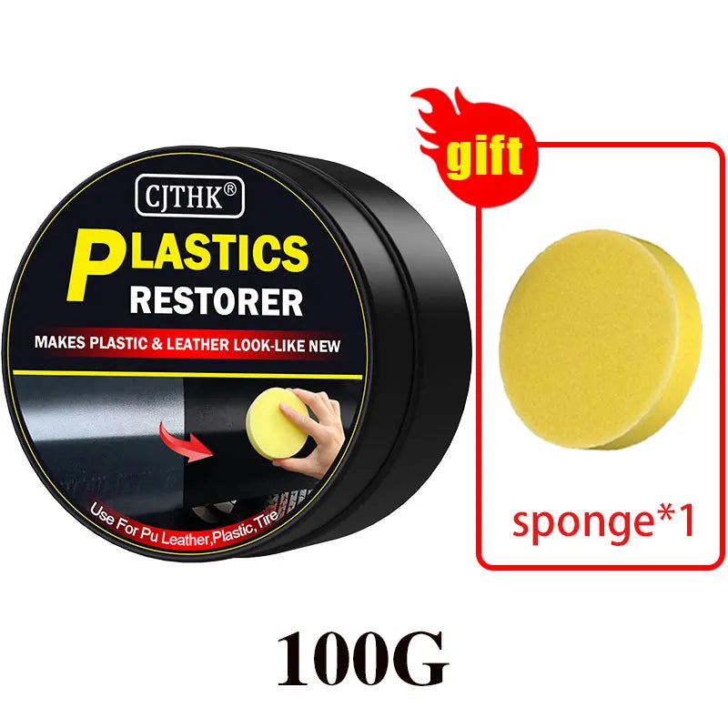 Restaurador de plástico para automóviles, devolviéndole el brillo negro, productos de limpieza para automóviles, restaurador de cuero y plástico, pulido y reparador de automóviles, renovador de revestimientos