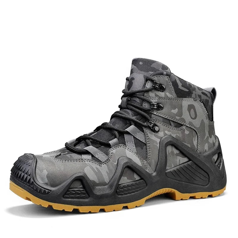 Botas de escalada altas para hombre, antideslizantes, de algodón grueso y cálido, con forro polar, para exteriores, otoño/invierno, talla grande