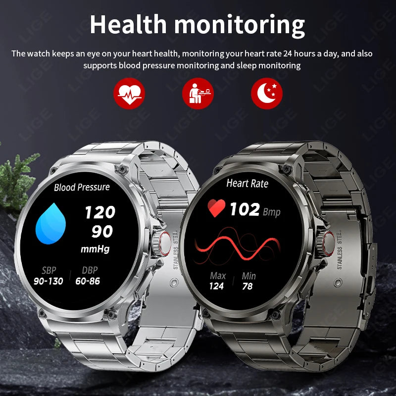 Reloj inteligente Ultra HD de 1,85 pulgadas para hombre, con GPS, pulsera deportiva para exteriores, batería grande de 710 mAh, reloj de seguimiento de actividad física para Android e iOS.