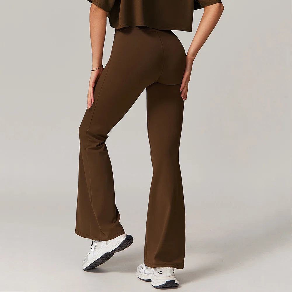 Leggings de yoga de cintura alta, estilo campana, transpirables, pantalones de yoga, para fitness, correr, realzar glúteos, entrenamiento en el gimnasio, ropa deportiva, pantalones de pierna ancha.