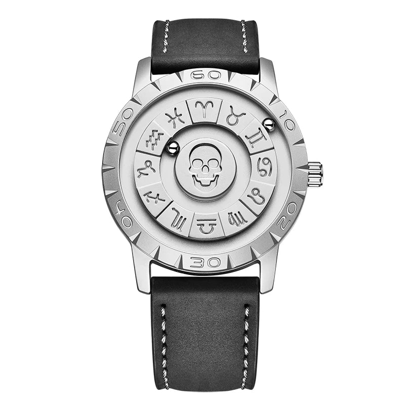 Nuevo reloj de lujo para hombre de la marca original FOXBOX, a la moda, con calavera, puntero deslizante, fuerza magnética, impermeable, de cuarzo.