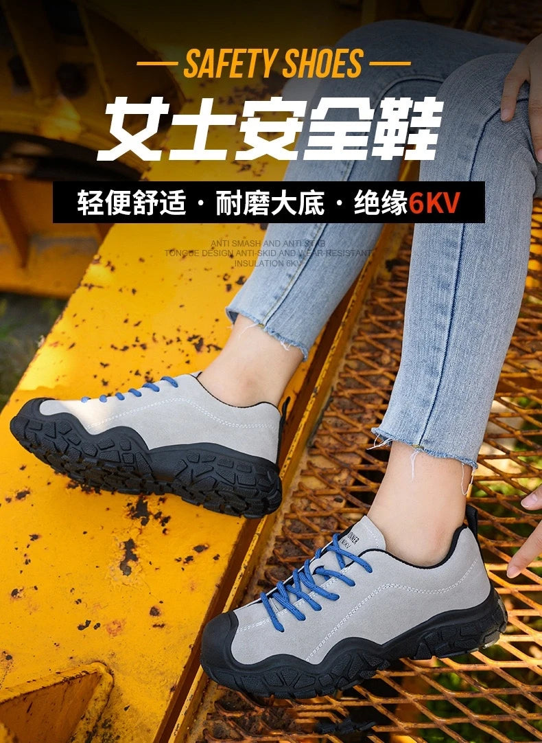 Zapatos de seguridad para electricistas, aislantes de 6 kV, antiaplastamiento y antiperforación, calzado de seguridad para hombres, para obras de construcción, zapatos de algodón.
