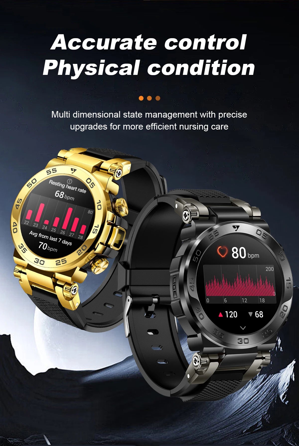 Nuevo reloj inteligente de negocios para hombre, pulsera impermeable de moda, reloj deportivo de lujo con monitor de ritmo cardíaco y sueño, reloj inteligente militar.