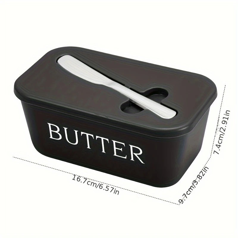 Caja contenedora de mantequilla con cuchillo, caja de almacenamiento sellada simple para restaurante, caja de queso con cuchillo, rebanador de mantequilla, plato de mantequilla, vajilla