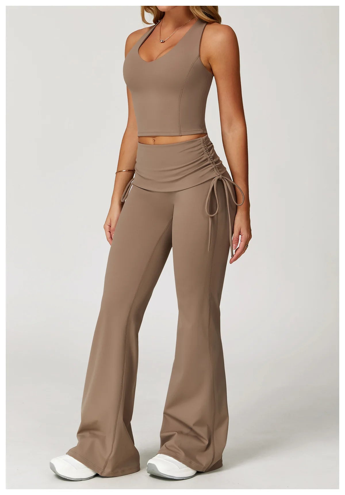 Conjunto de chándal de yoga para mujer, 2 piezas, ropa deportiva para entrenamiento, fitness, gimnasio, leggings de cintura alta, sujetador deportivo, ropa deportiva