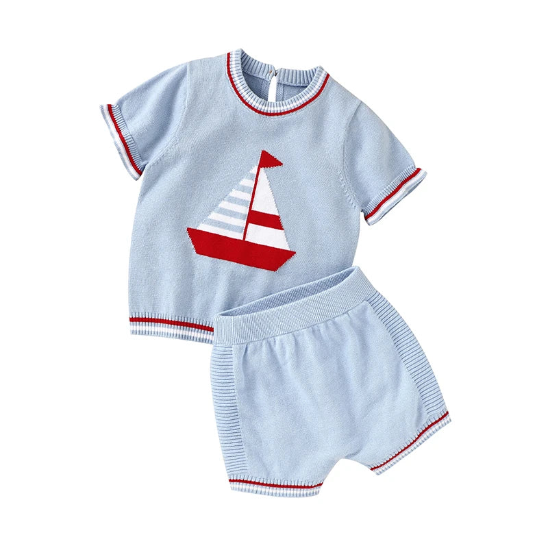 Conjuntos de ropa para bebé de 0 a 18 meses, recién nacido, niño, algodón, manga corta, jerseys, camisetas y pantalones cortos, trajes casuales, ropa de abrigo para niño pequeño, atuendo de verano