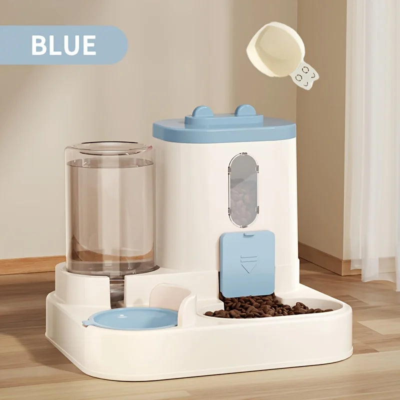 Dispensador de comida para gatos 2 en 1, agua y comida integrados, totalmente automático, dispensador de comida y agua para gatos, bonito dispensador de agua.