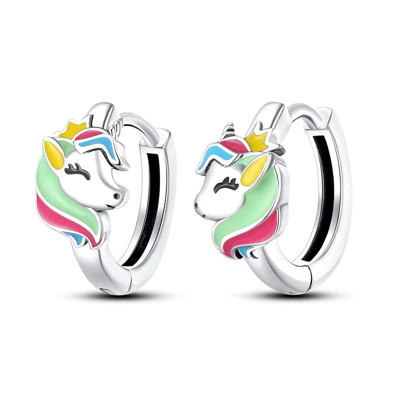 Pendientes de plata de ley 925 con diseño de mariposa, abeja, mariquita y flor de arcoíris para mujer, joyería de moda para fiestas de cumpleaños, regalos