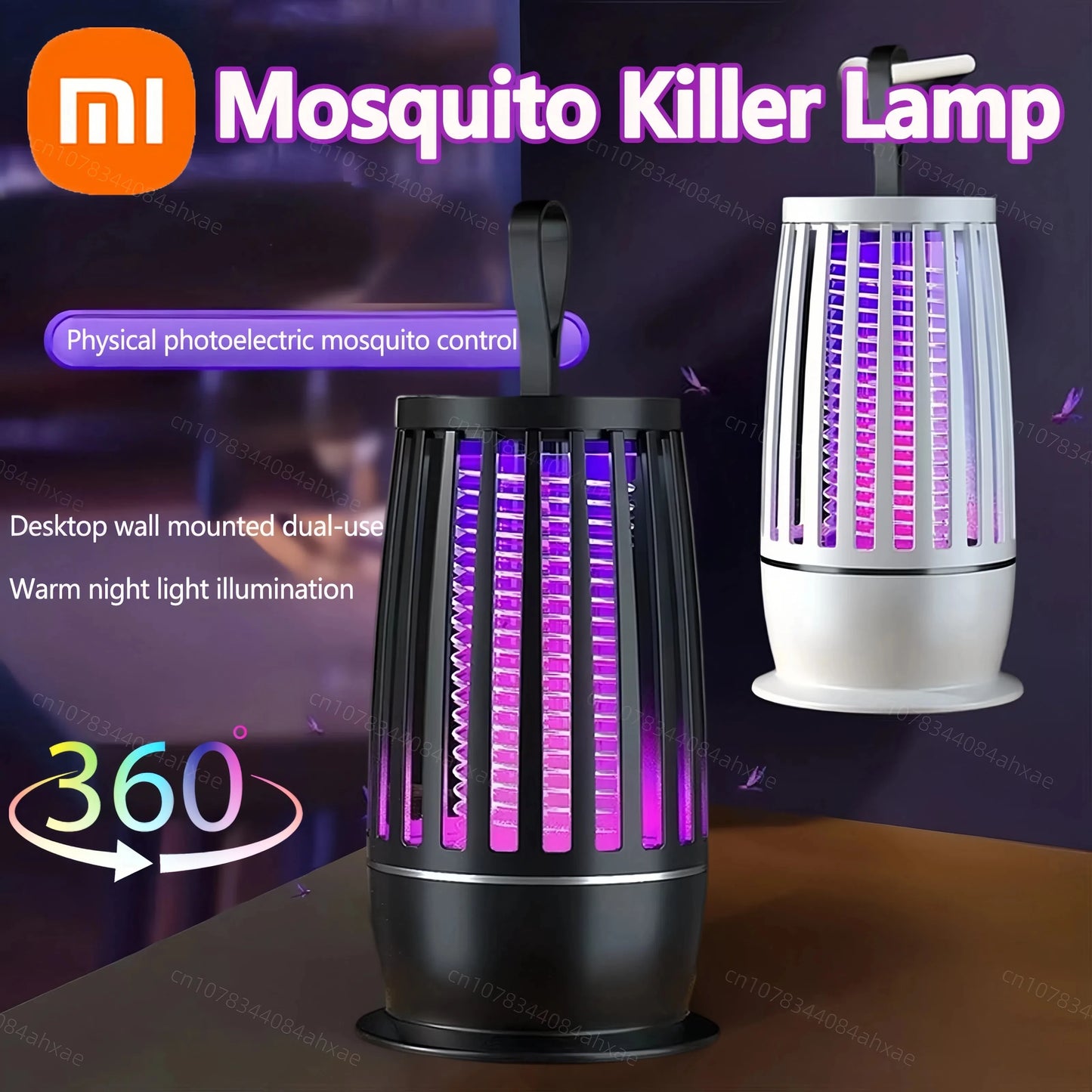 Lámpara antimosquitos Xiaomi, repelente de insectos, recargable por USB, para exteriores, silenciosa, potente, antimosquitos, eléctrica