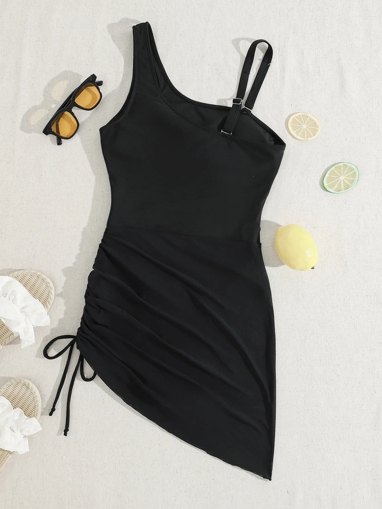 Sexy Women One-Piece Bikini Swimsuit  New Hollow Out Swimwear Women's Fashion Mesh Splicing Beachwear Set