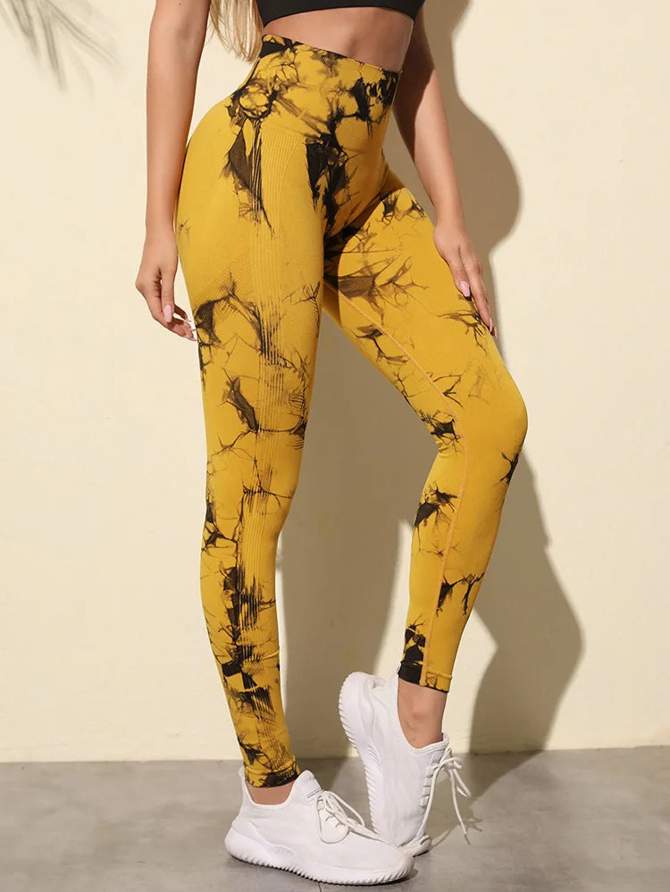 Leggings deportivas para mujer, pantalones de yoga sin costuras con estampado tie-dye de 47 colores, mallas para correr, fitness, cintura alta, para gimnasio y entrenamiento.