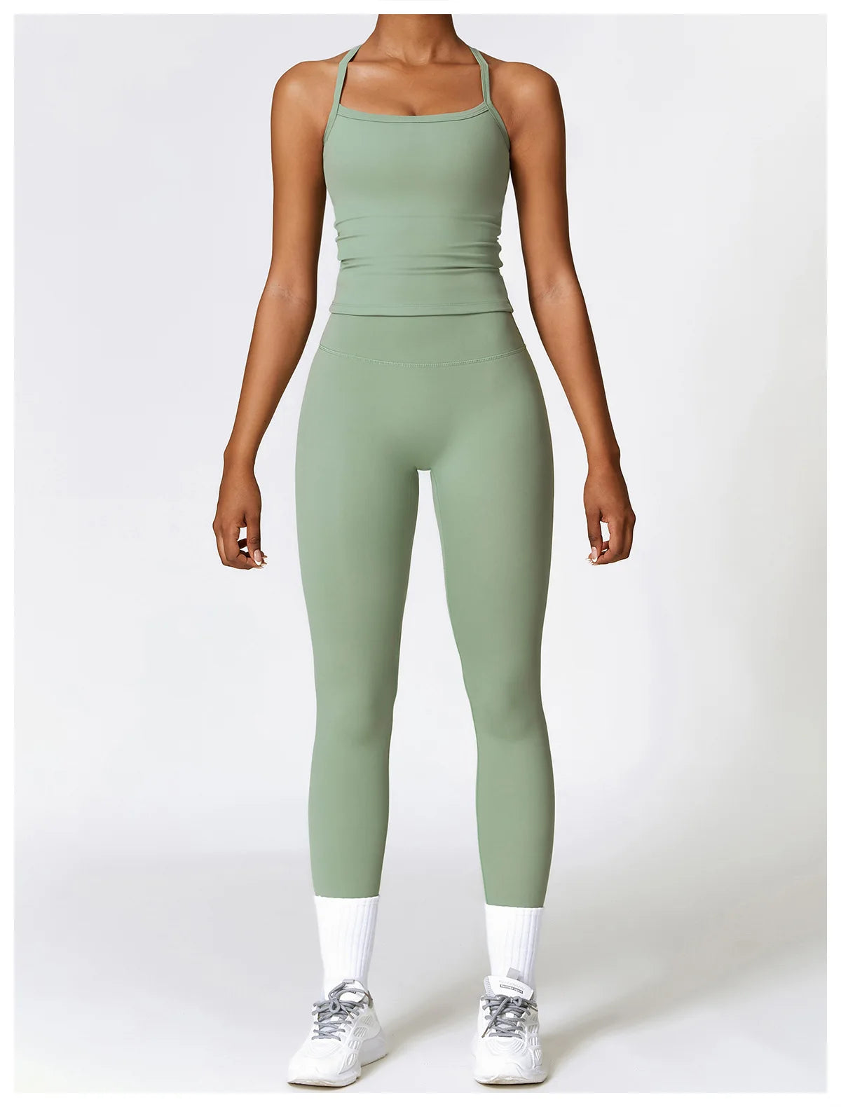 2PCS Seamless Yoga Set Women Workout Set Sportswear Gym Clothing Fitness Long Sleeve Crop Top High Waist Leggings Sports Suits