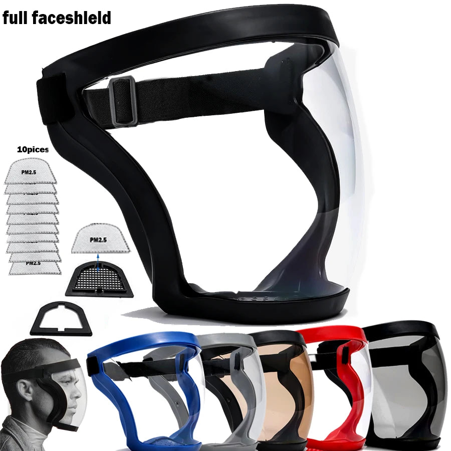 Máscara protectora facial, gafas HD TP, súper protectora, antivaho, protección facial completa, cubierta para la cabeza, reutilizable, protección de seguridad para la cocina, nuevo