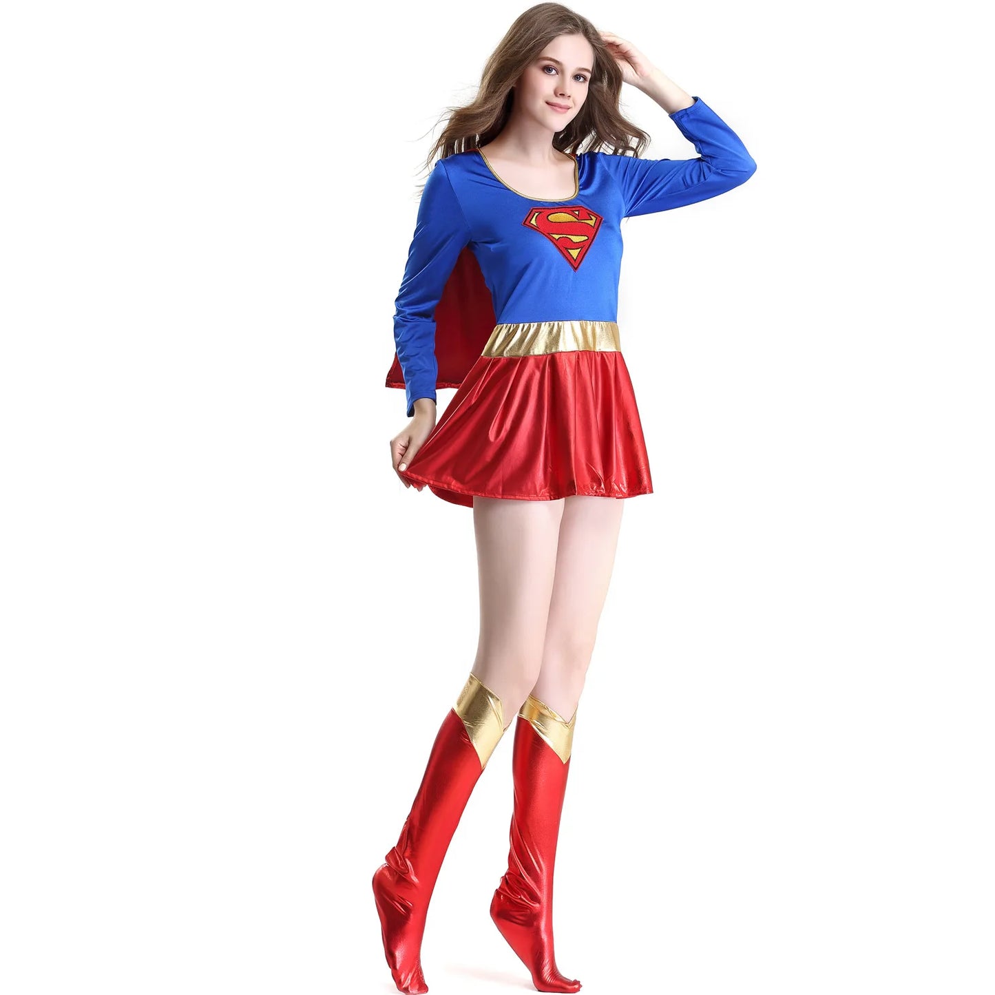Adult Sexy Super Hero Cosplay Costume Halloween Carnival Party Wonder Girl Fancy Dress With Shoe Covers