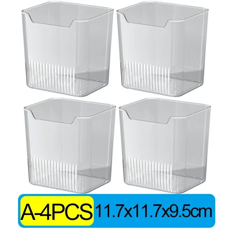 1/6 cajas de almacenamiento para puerta lateral de refrigerador, portátiles, para conservar verduras y frutas, de plástico de grado alimenticio para cocina.