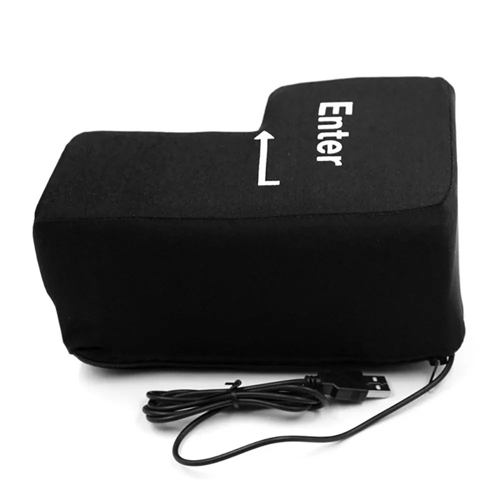 Gran botón USB Enter para ratón, antiestrés, descompresión, para cualquier ventilación, almohada de escritorio para programadores y trabajadores.