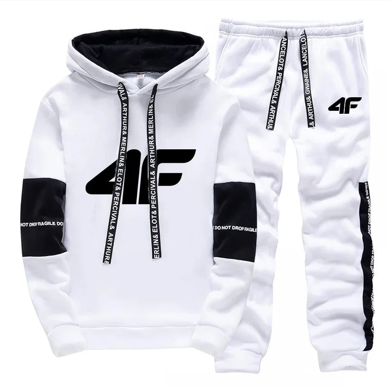 Chándal deportivo de gran oferta para hombre, con capucha, manga larga, informal, de una sola pieza, sudadera y pantalones deportivos de uso diario, cómodo para correr al aire libre.