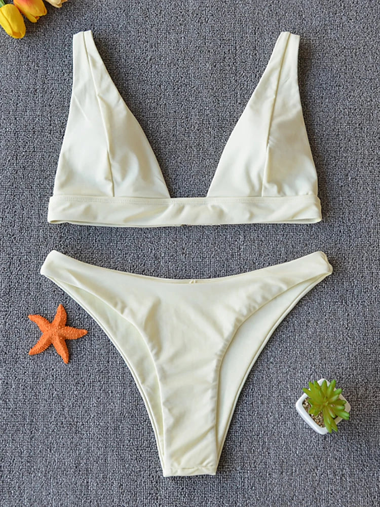 Bikini 2025 Micro Traje de Baño Sexy para Mujer, Traje de Baño Push Up, Conjunto de Bikini de Dos Piezas, Bañador Sólido, Traje de Baño para Mujer.
