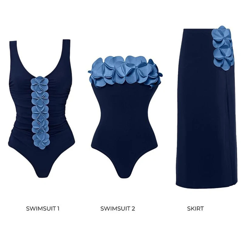 Conjunto de bikini de 2 piezas con estampado floral para mujer, traje de baño de lujo con push-up y cintura alta, traje de baño para playa