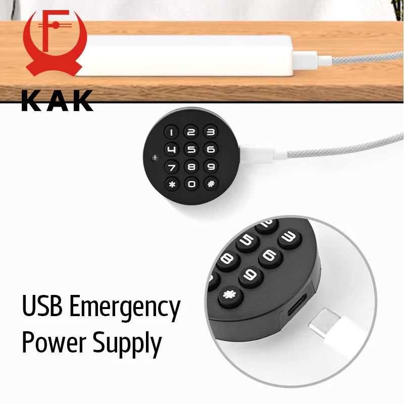 Cerraduras de seguridad KAK con contraseña para gabinetes, cerradura de puerta sin llave, cerradura de código de combinación para cajones, cerradura de taquilla de gimnasio, cerradura electrónica para muebles