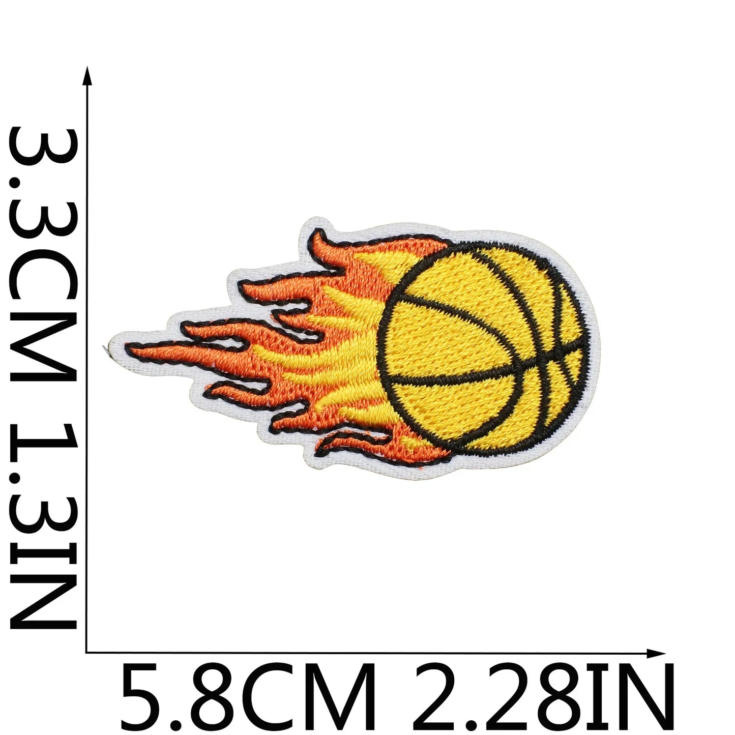 Emblema de baloncesto deportivo, accesorios de ropa, insignia, pegatina bordada, parches termoadhesivos
