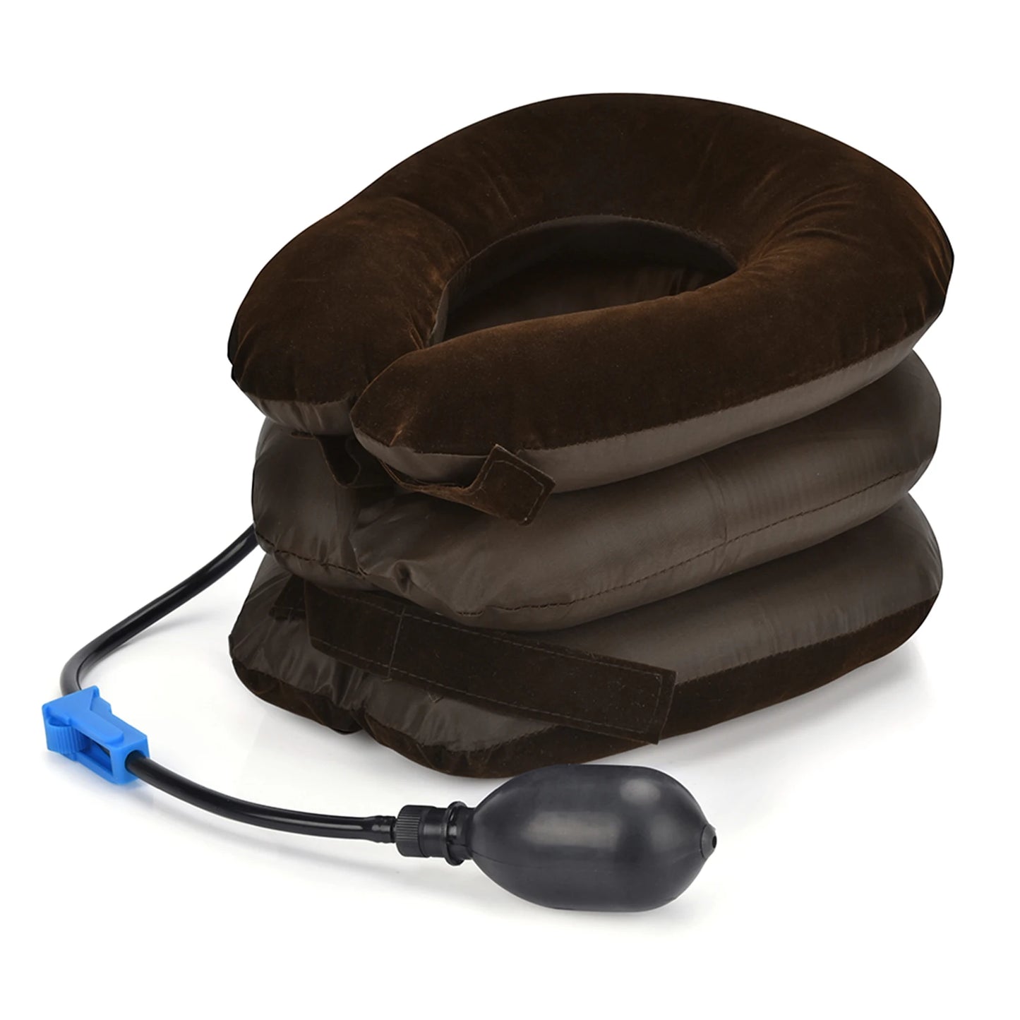 Masajeador cervical inflable con tracción cervical y aire, soporte para el cuello, almohada cervical suave.