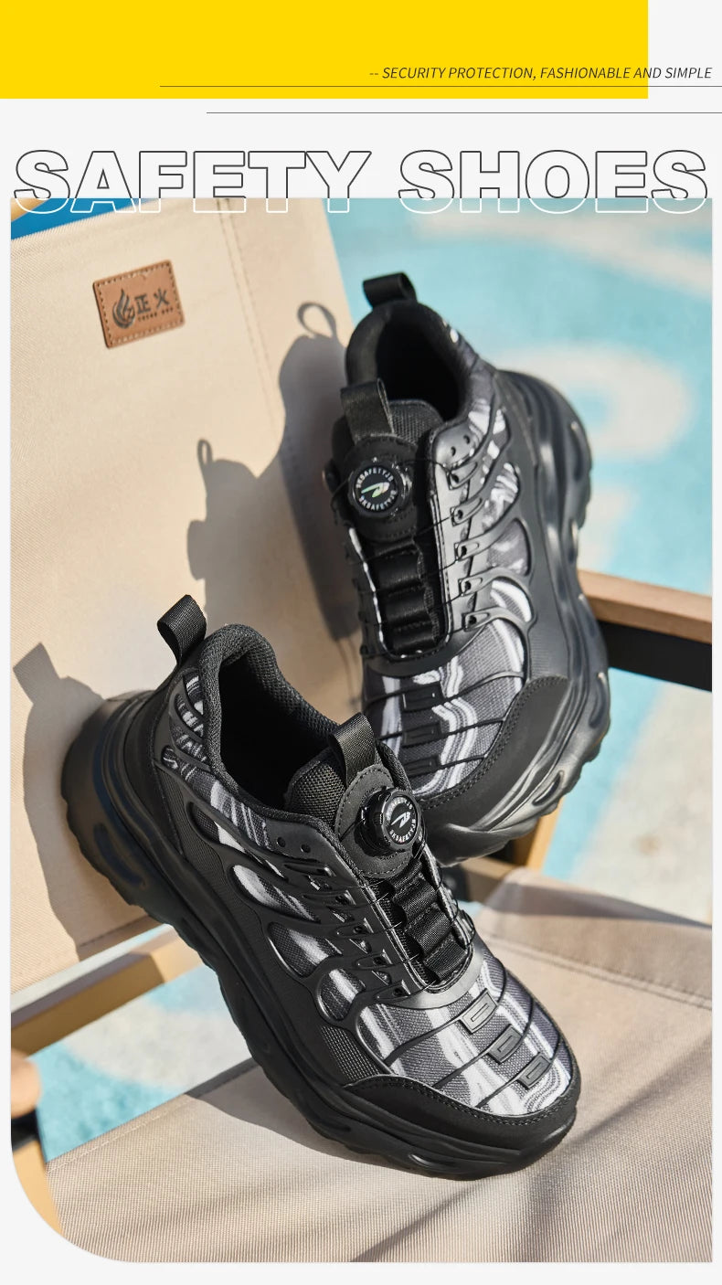 Calzado de seguridad talla 47 48 para hombre y mujer, zapatos de trabajo con puntera de acero, ligeros, botas de seguridad indestructibles, zapatillas de trabajo.