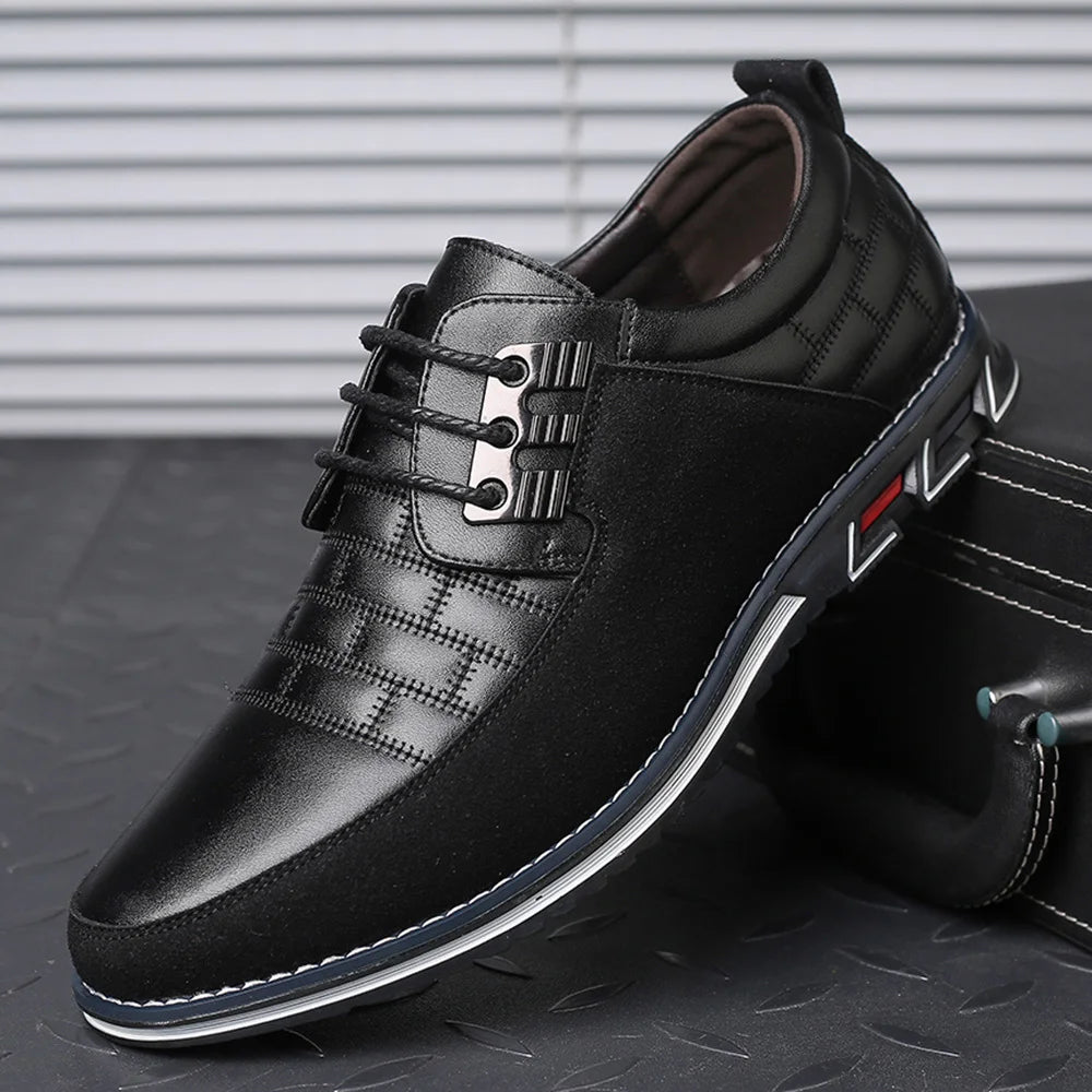 Zapatos casuales de hombre con cordones y punta redonda, deportivos, de piel italiana, para eventos sociales, con envío gratuito, elegantes.