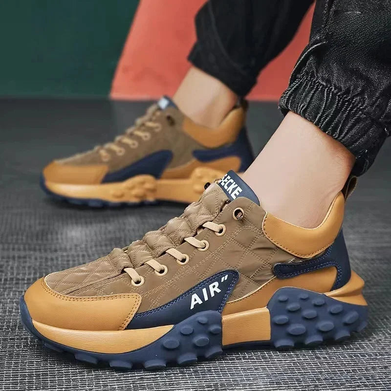 Zapatillas de running cómodas para hombre, zapatillas de deporte de suela gruesa, transpirables, de corte bajo, para primavera y otoño, deportivas informales