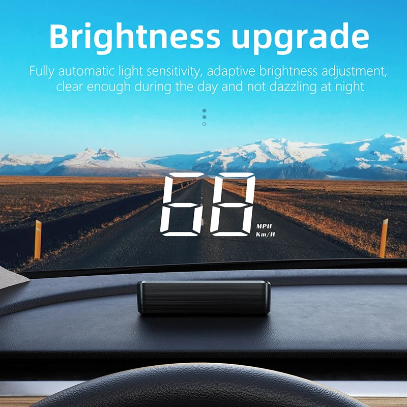 Velocímetro para vehículo Xiaomi KM/H HUD Head Up Display, velocímetro digital, GPS, brújula, proyector multifuncional para parabrisas de coche.