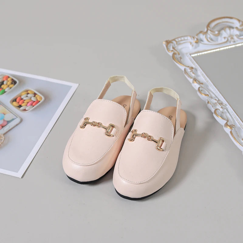 Zapatos para niños, sandalias negras para exteriores, zapatillas para niñas pequeñas, zapatos planos suaves de marca, sandalias de princesa, zapatos sin cordones de verano