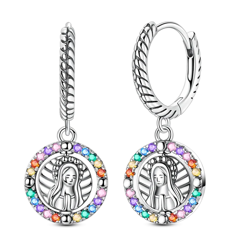 Pendientes brillantes de plata de ley S925 para mujer, con circonitas de colores, diseño de insecto, ideal como regalo de aniversario de boda.