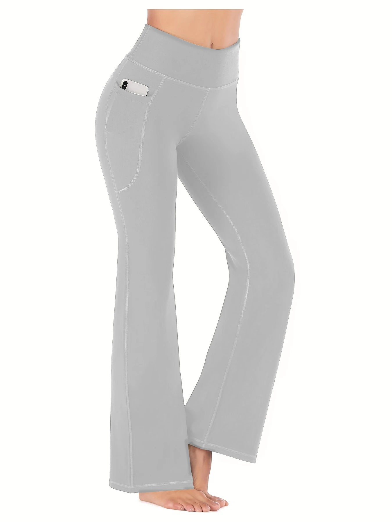 Pantalones de yoga de corte bota para mujer, pantalones de yoga de cintura alta con bolsillos para mujer, pantalones de trabajo de corte bota, pantalones deportivos.