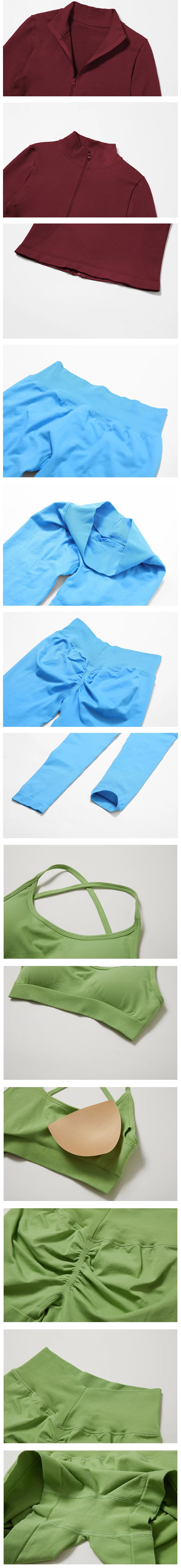 Conjunto de yoga deportivo sin costuras para mujer, 2 o 3 piezas, ropa deportiva para gimnasio, conjuntos de yoga para mujer, chándales, sujetador deportivo, leggings para gimnasio