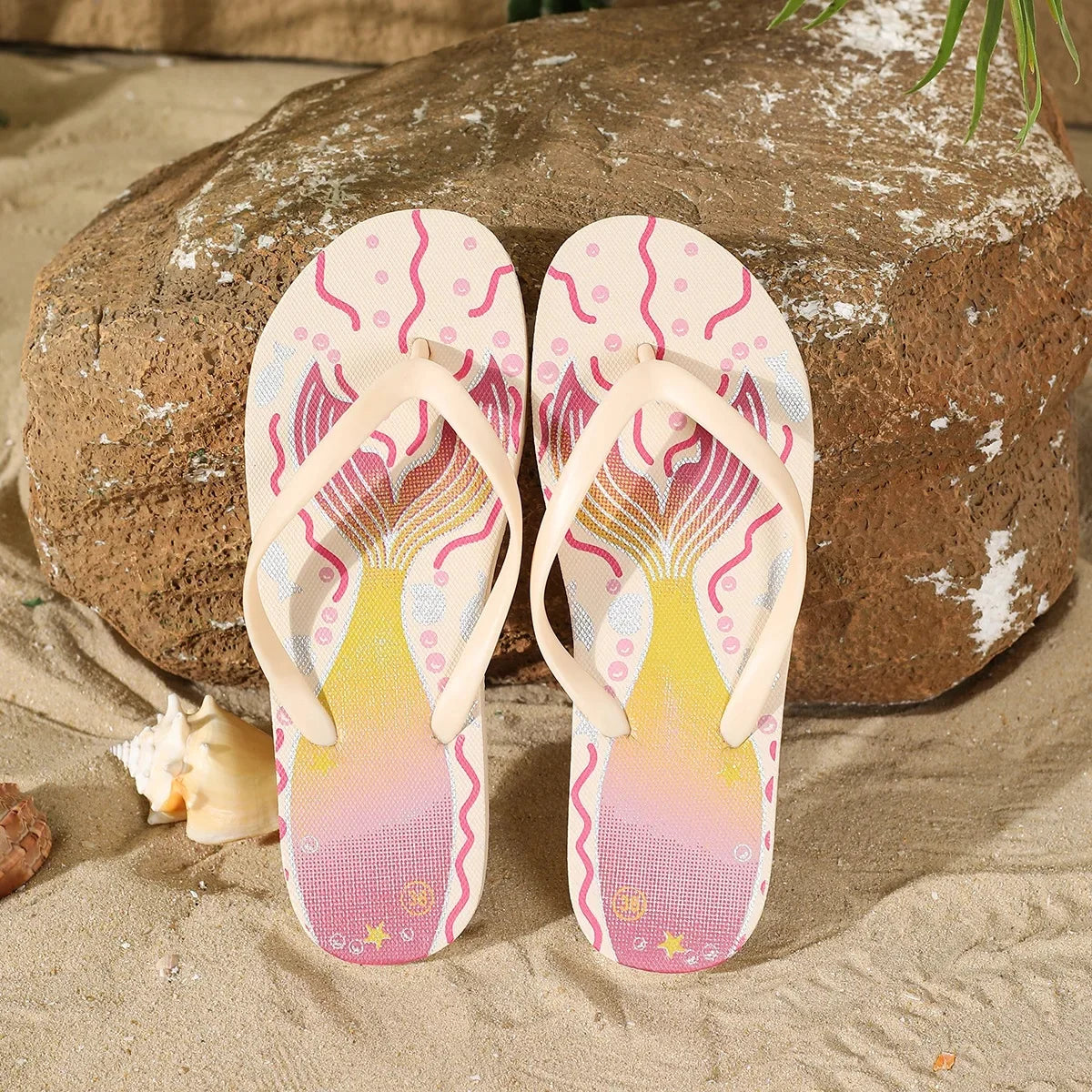 Sandalias casuales de moda para mujer, color caramelo, para uso en interiores y exteriores, antideslizantes, para playa y vacaciones.