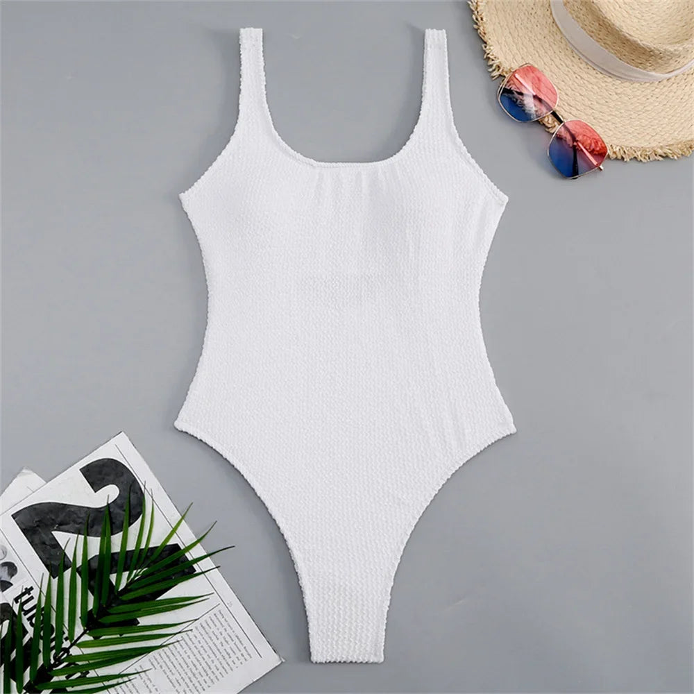 Sexy Solid Swimwear Female One Piece Swimsuit Closed Push Up Women's Swimming Bathing Suits Bodysuit Beach Pool Bather 2025
