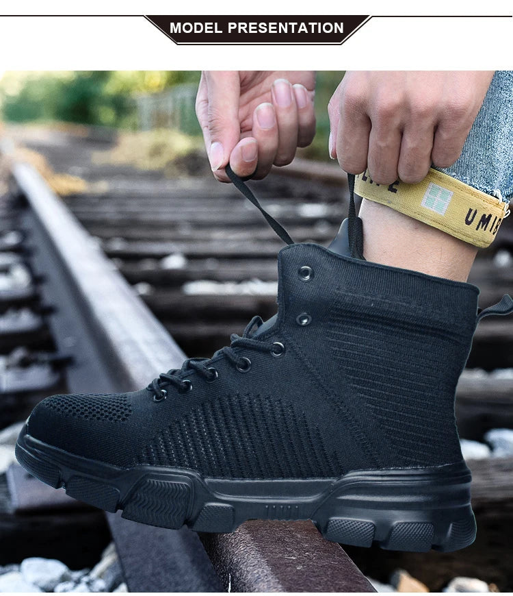 Safety Shoes Man Steel Toe Anti-Puncture Men's Work Shoes Men's Safety Boots Lightweight Men's Boots Security Protective Boot