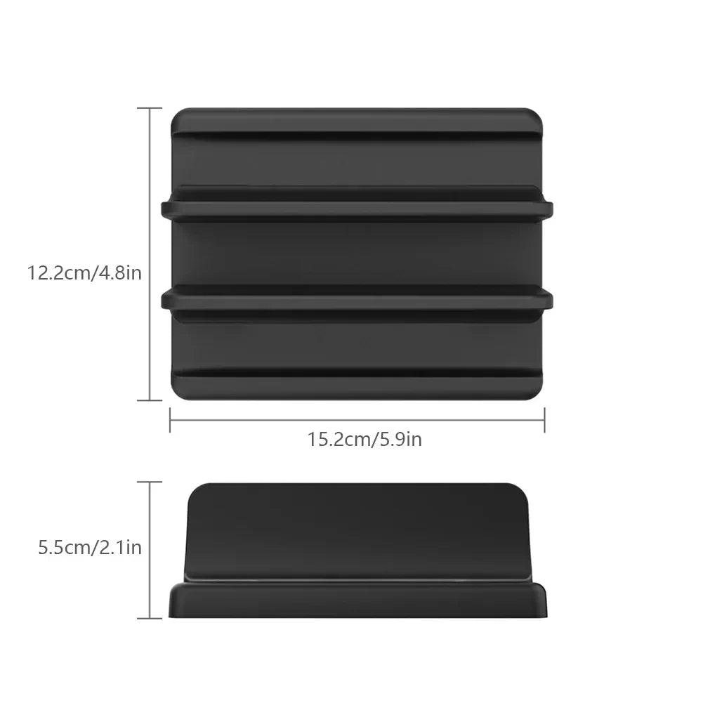 1 soporte vertical para portátil, ajustable, para tableta, teléfono, de plástico, para escritorio, almacenamiento de ordenador portátil, accesorio que ahorra espacio.