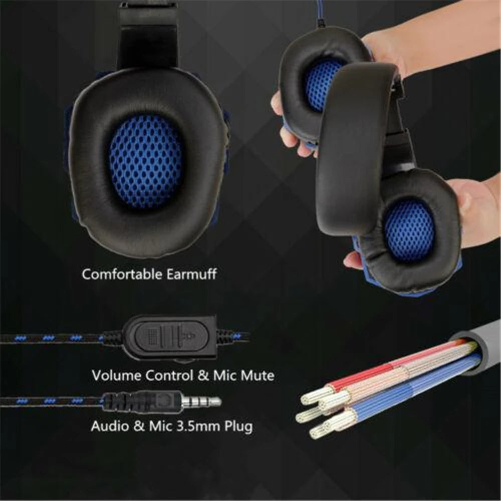 Auriculares con cable para juegos PS4/PS5/Xbox/Smartphone/PC, ajustables a 120°, con micrófono con cancelación de ruido.